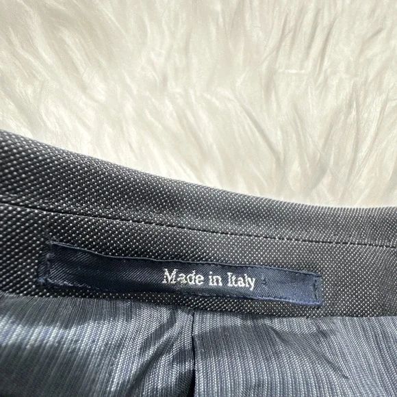ERMENEGILDO ZEGNA Current Line Sport Blazer Mens 44L Long Gray‎ Patterned Italy